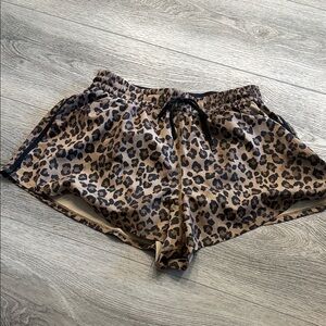 Leopard Print Women’s Lounge Shorts - Brown